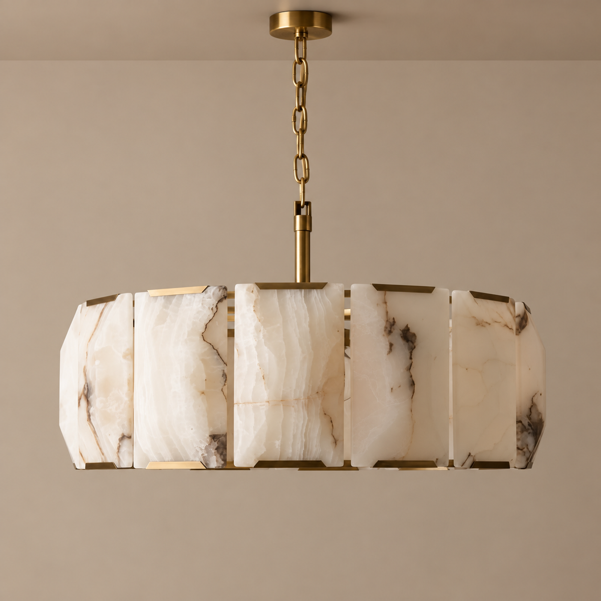 Round Alabaster Halo Chandelier | CLPOR022