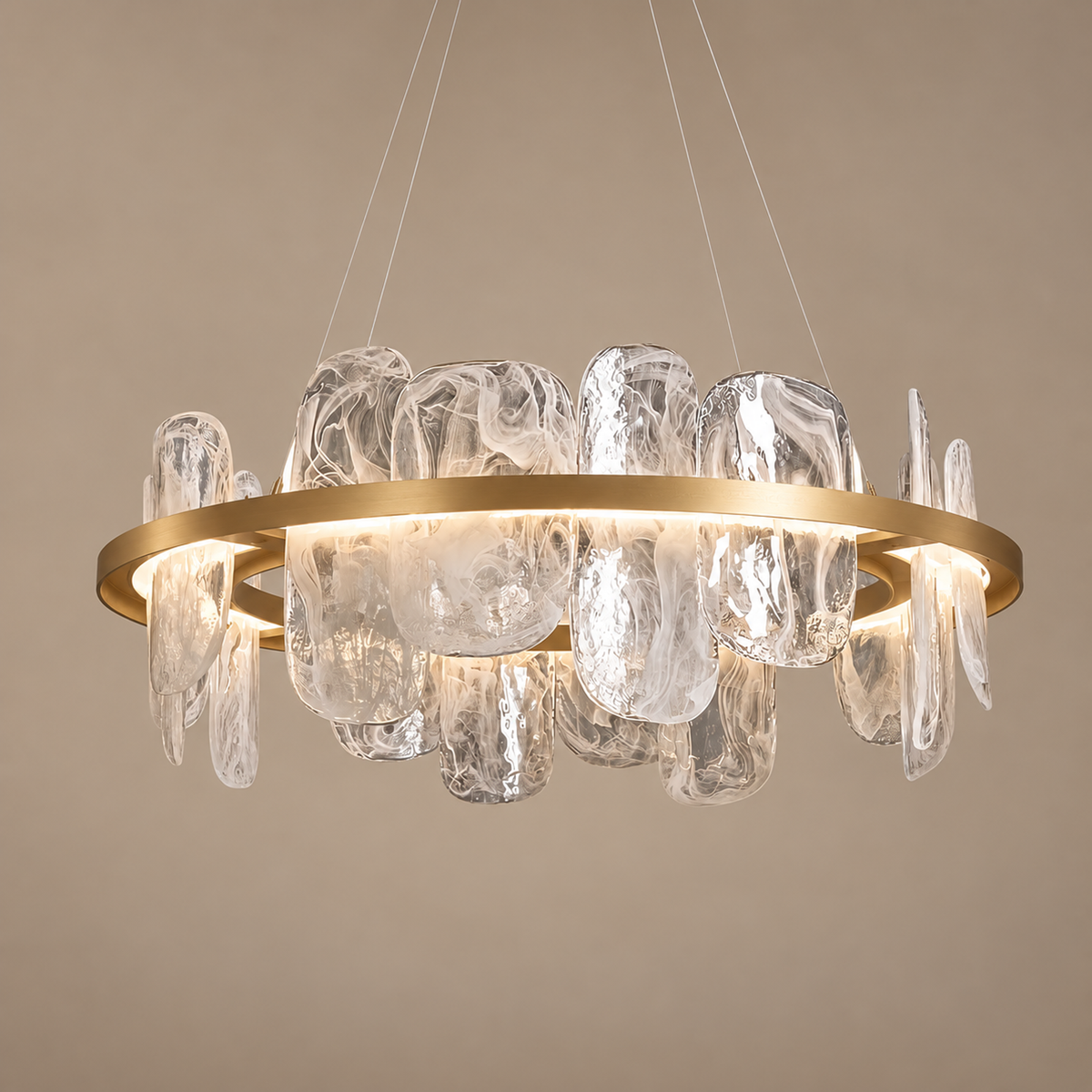 Swirled Glass Halo Chandelier | CLPJS025