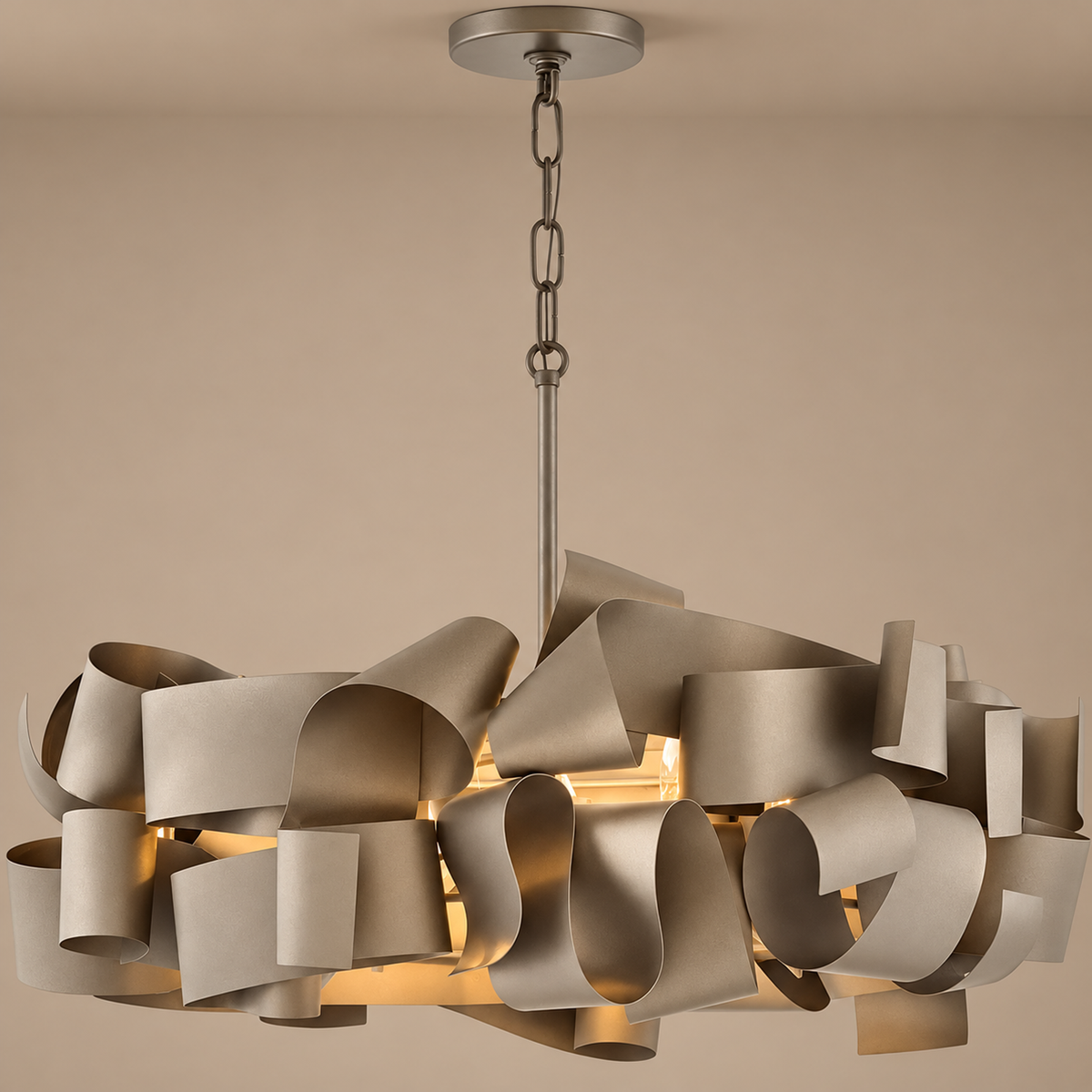 Metal Ribbon Ceiling Light