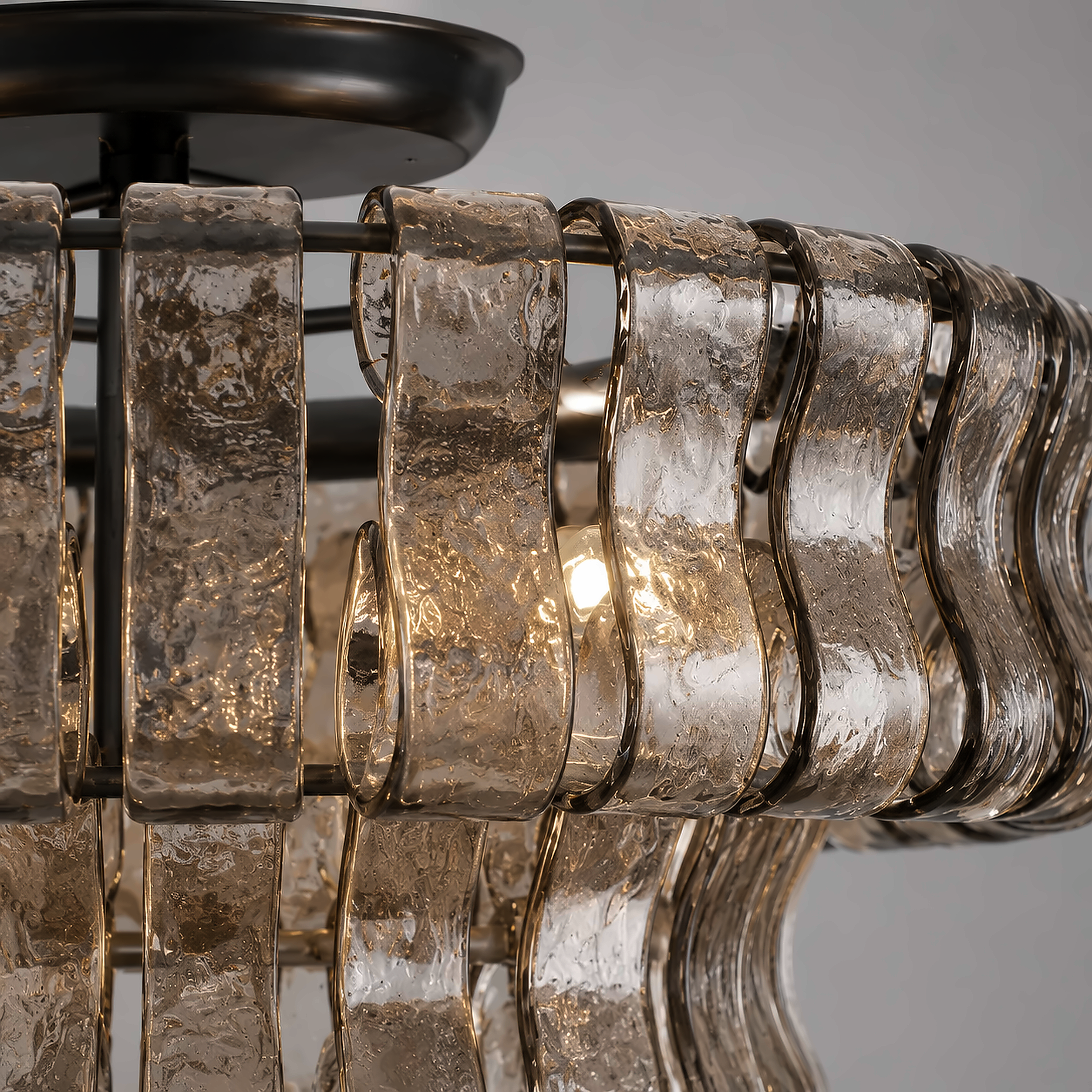 The Arcadia Chandelier | Curved Glass Panels | CLND029