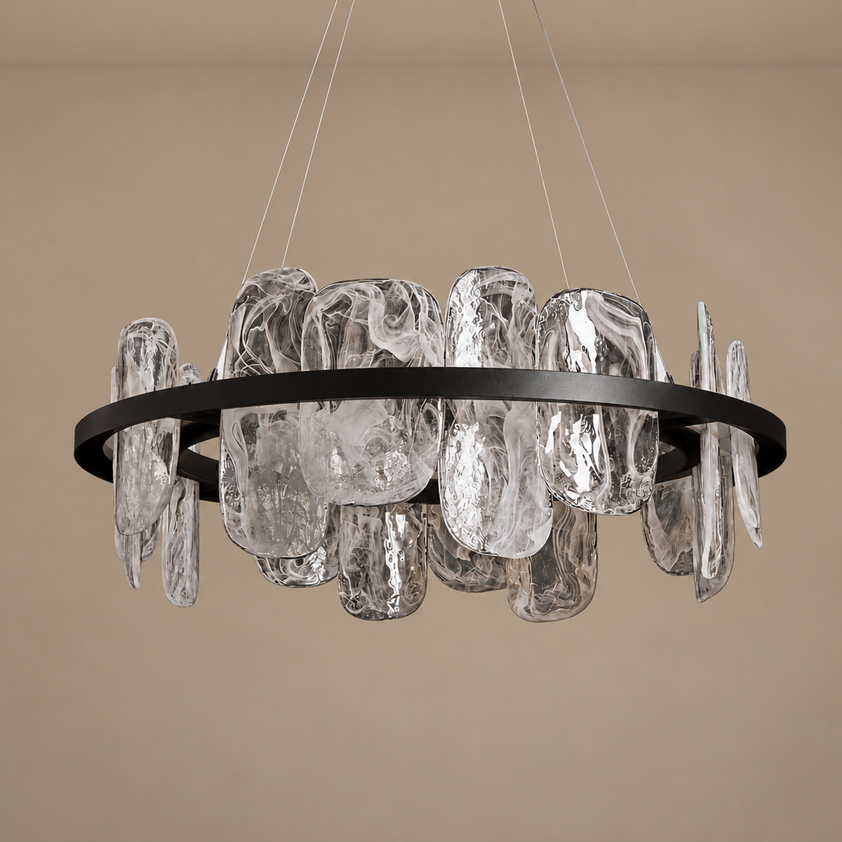 Swirled Glass Halo Chandelier | CLPJS025