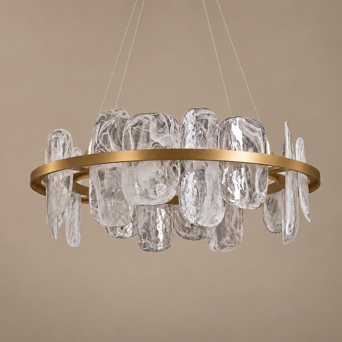 Swirled Glass Halo Chandelier | CLPJS025
