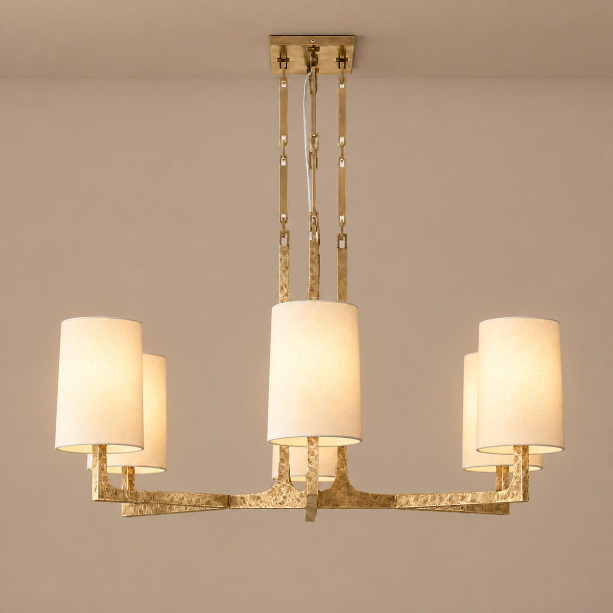 Multi-Arm Chandelier | Brass & Linen | CLPRH29