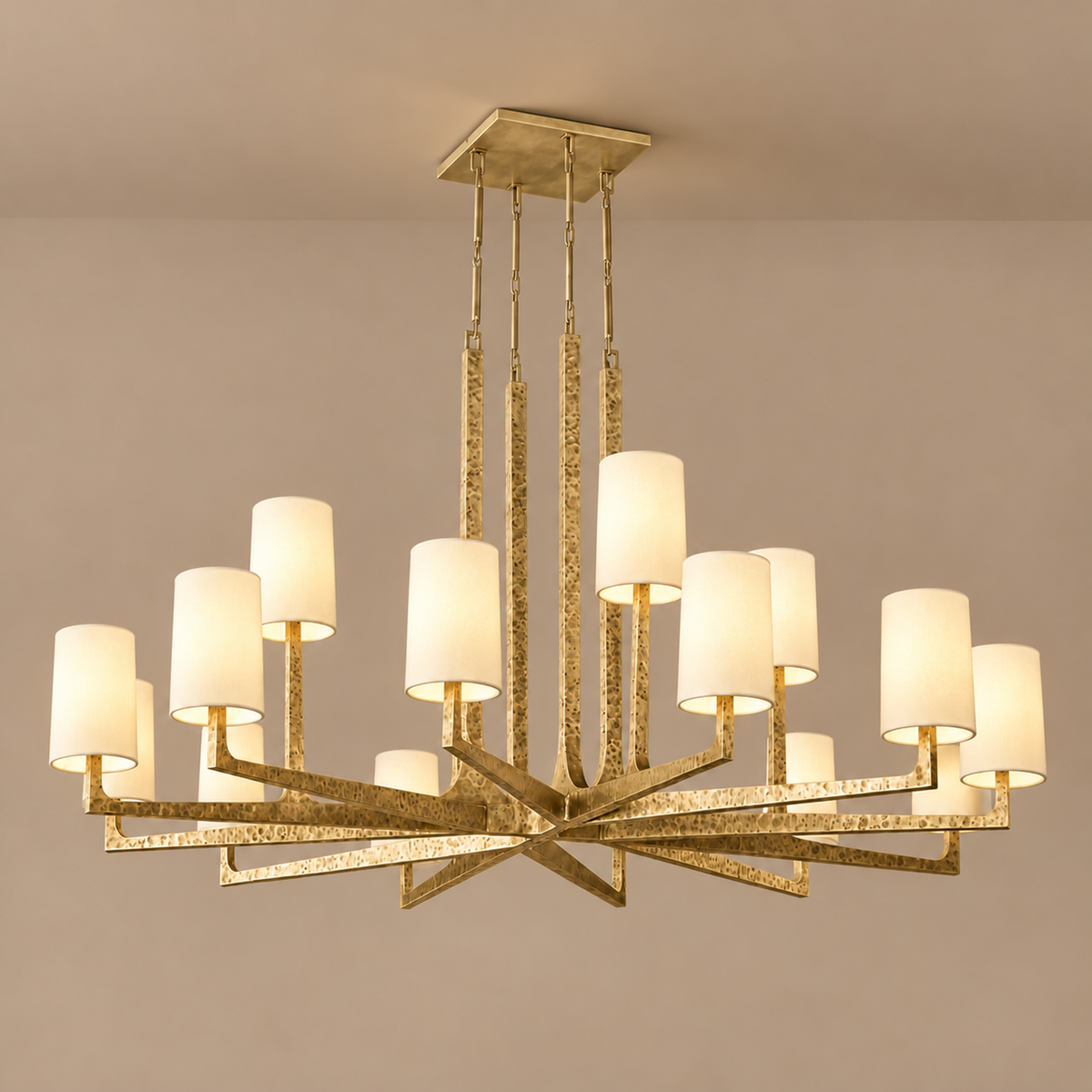 Multi-Arm Chandelier | Brass & Linen | CLPRH29