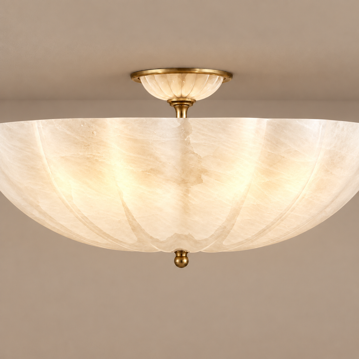 Frosted Glass Bowl Semi-Flush Mount | CLVBG021SM