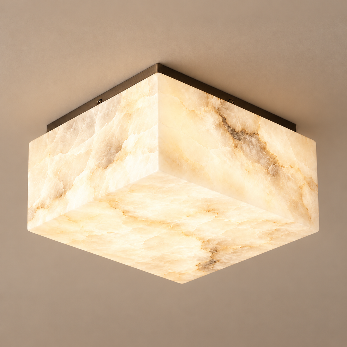 Square Alabaster Flush Mount