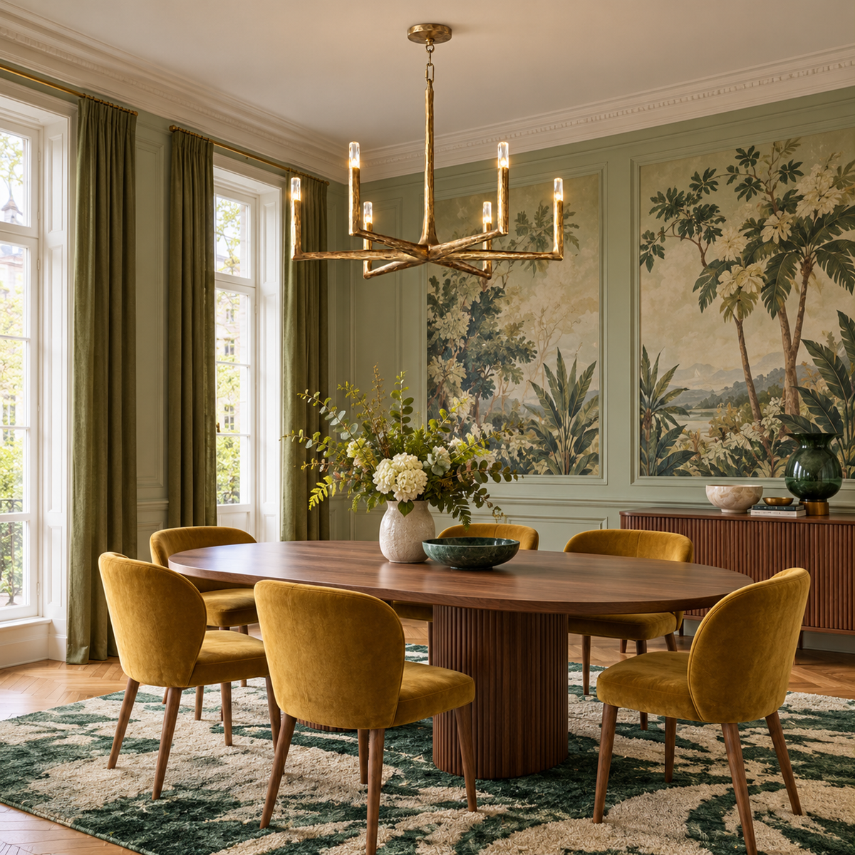 Linear Forged Brass & Crystal Chandelier | CLRE0079C