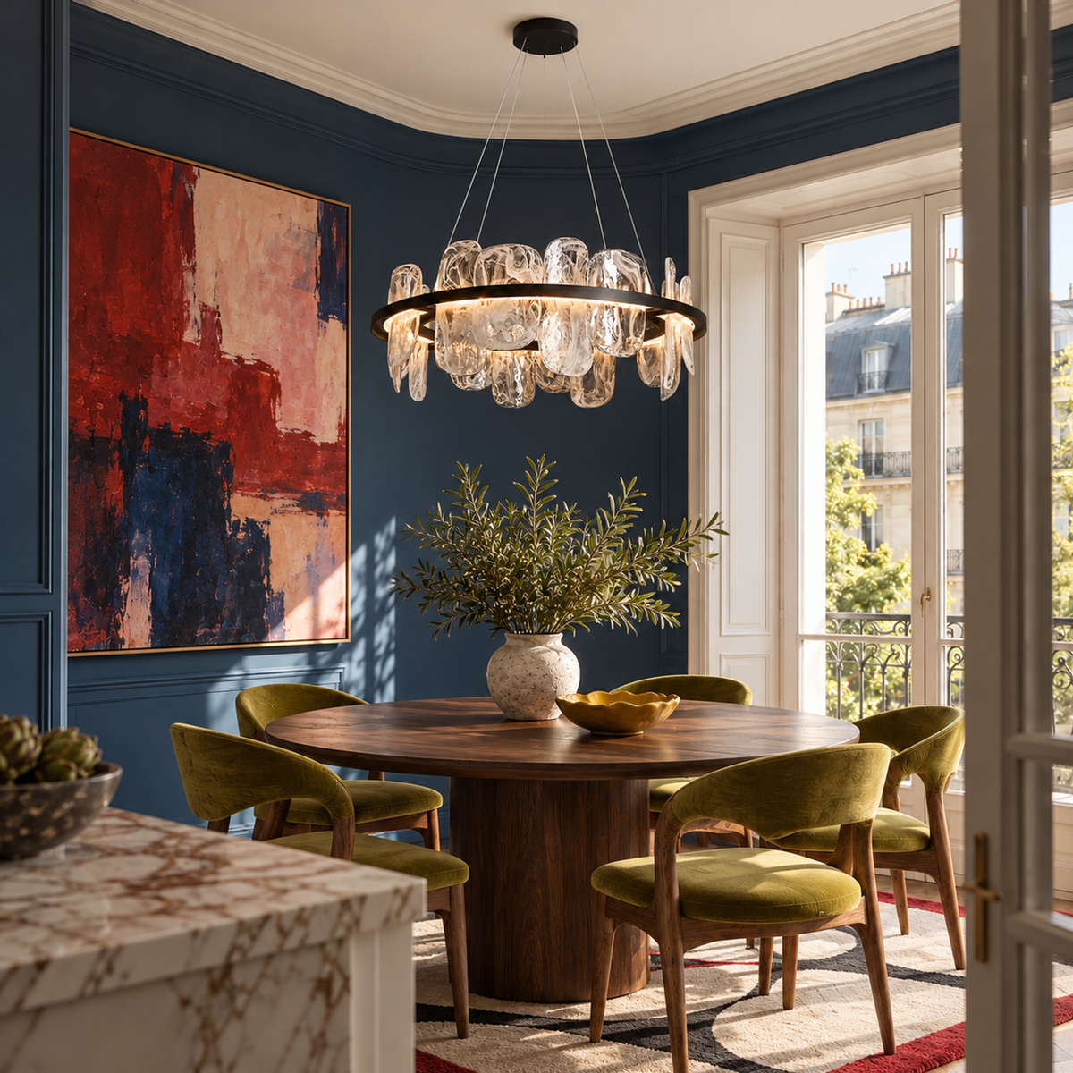 Swirled Glass Halo Chandelier | CLPJS025