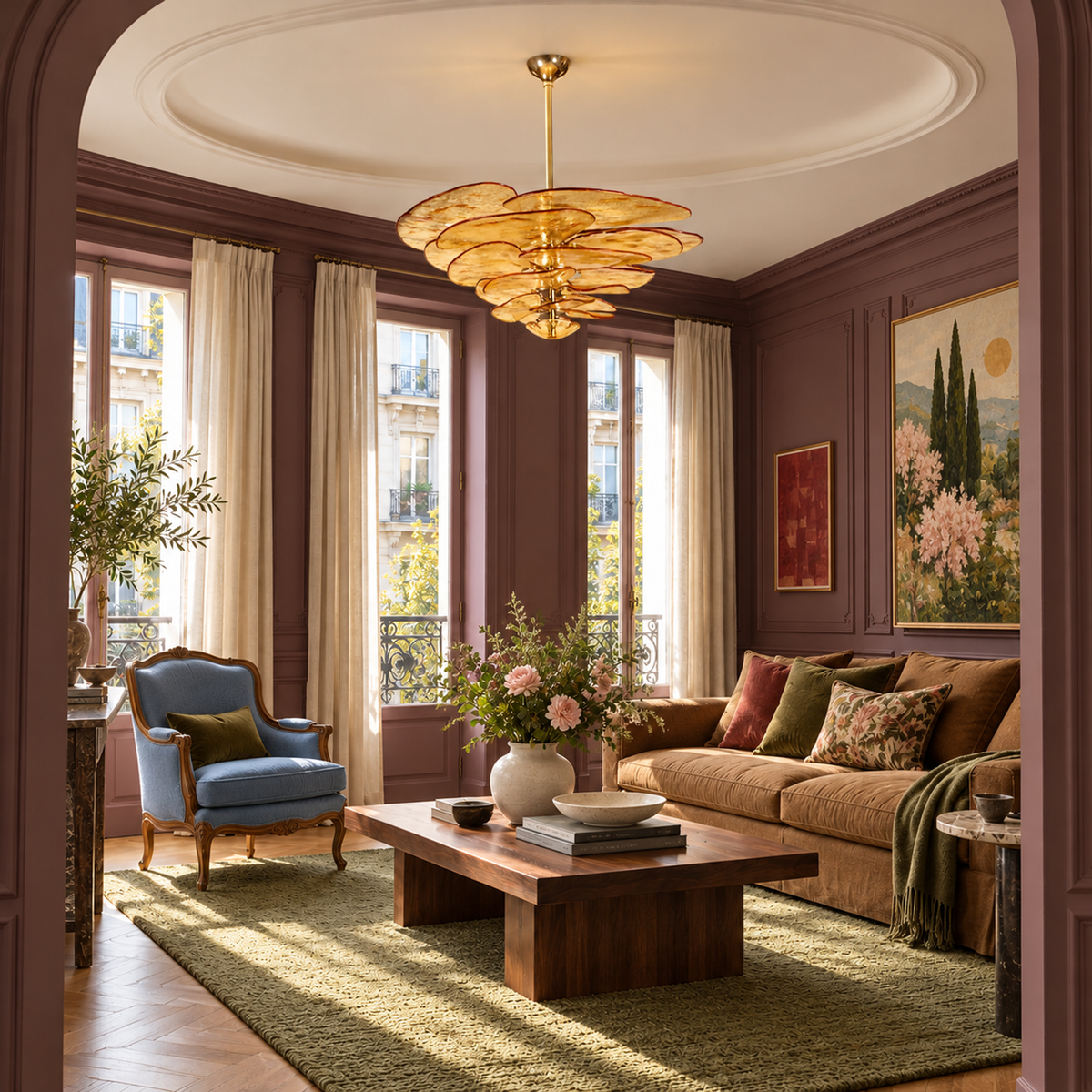 Fiore Chandelier | Amber Glass | CLZL896620A