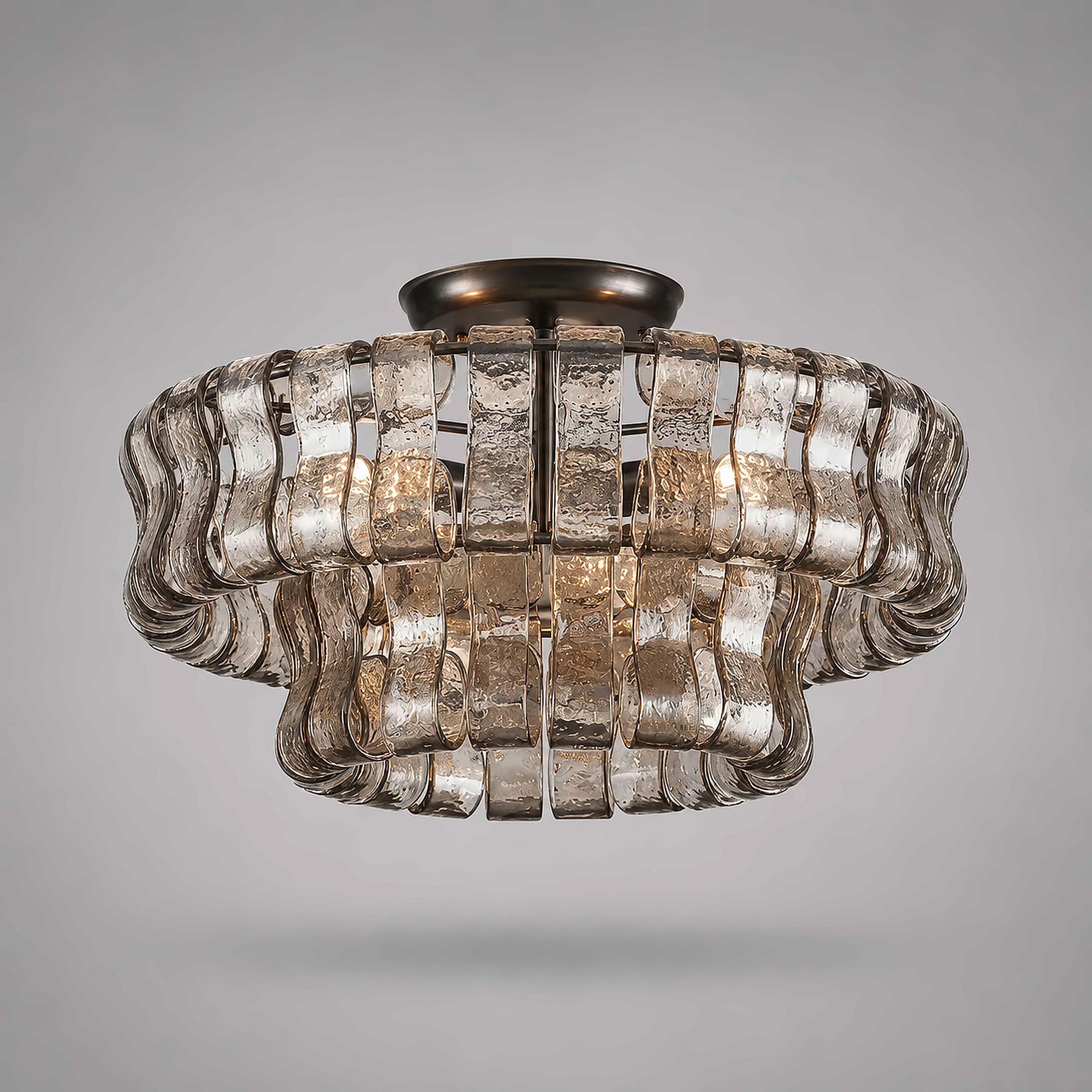 The Arcadia Chandelier | Curved Glass Panels | CLND029