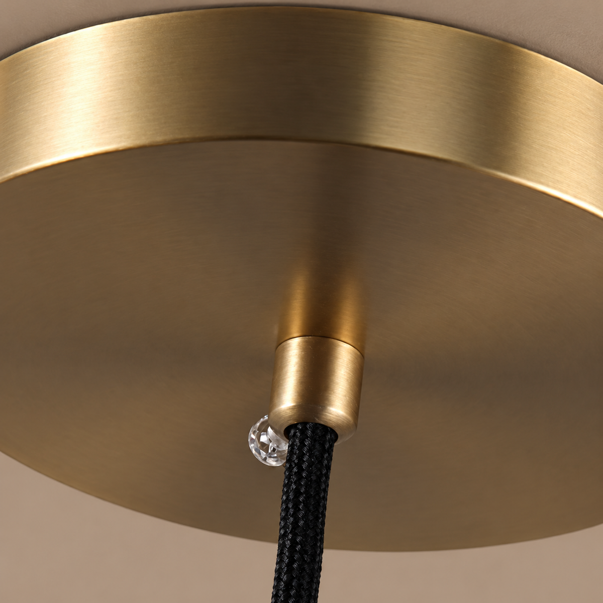 Black Glass Pendant | Brass Accents | CLH854WB