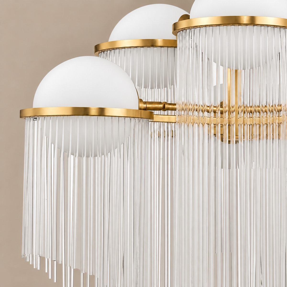 Cascading Glass Chandelier | 12-Light Brass | CLPOP014