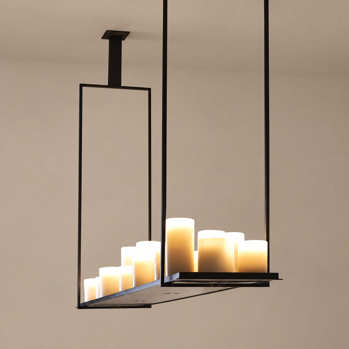 Candle Chandelier | Black Stainless Steel | CLMCC