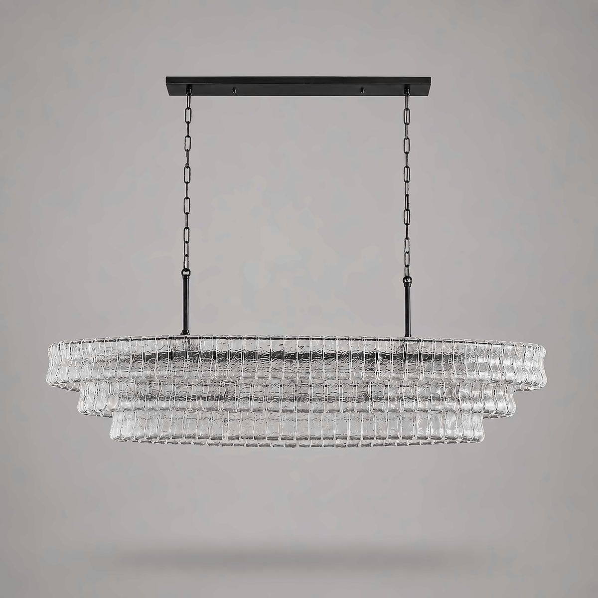 The Verdita Chandelier | Clear Curved Glass | CLND021C