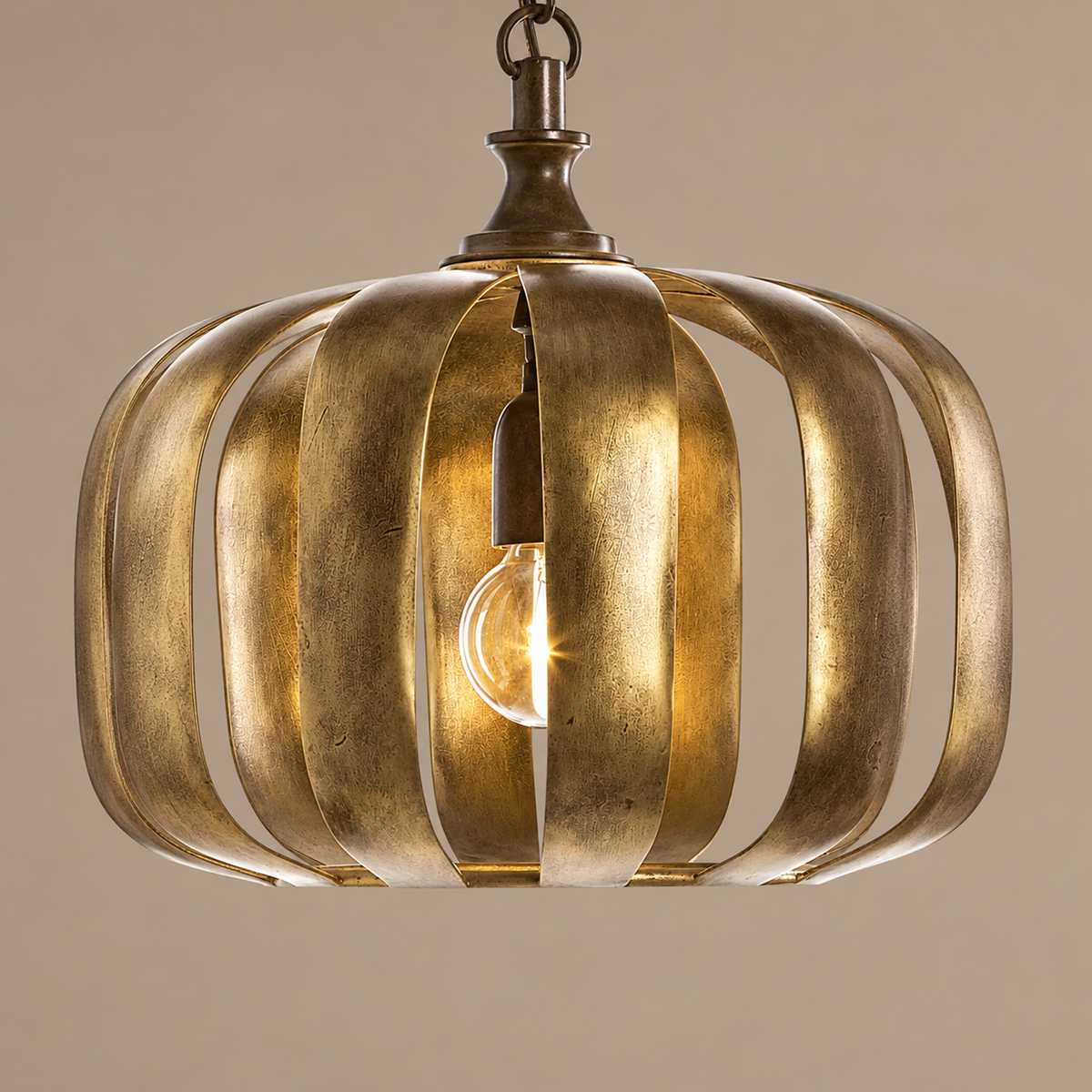 Cage Pendant Light | Antique Gold | CLCAGE042