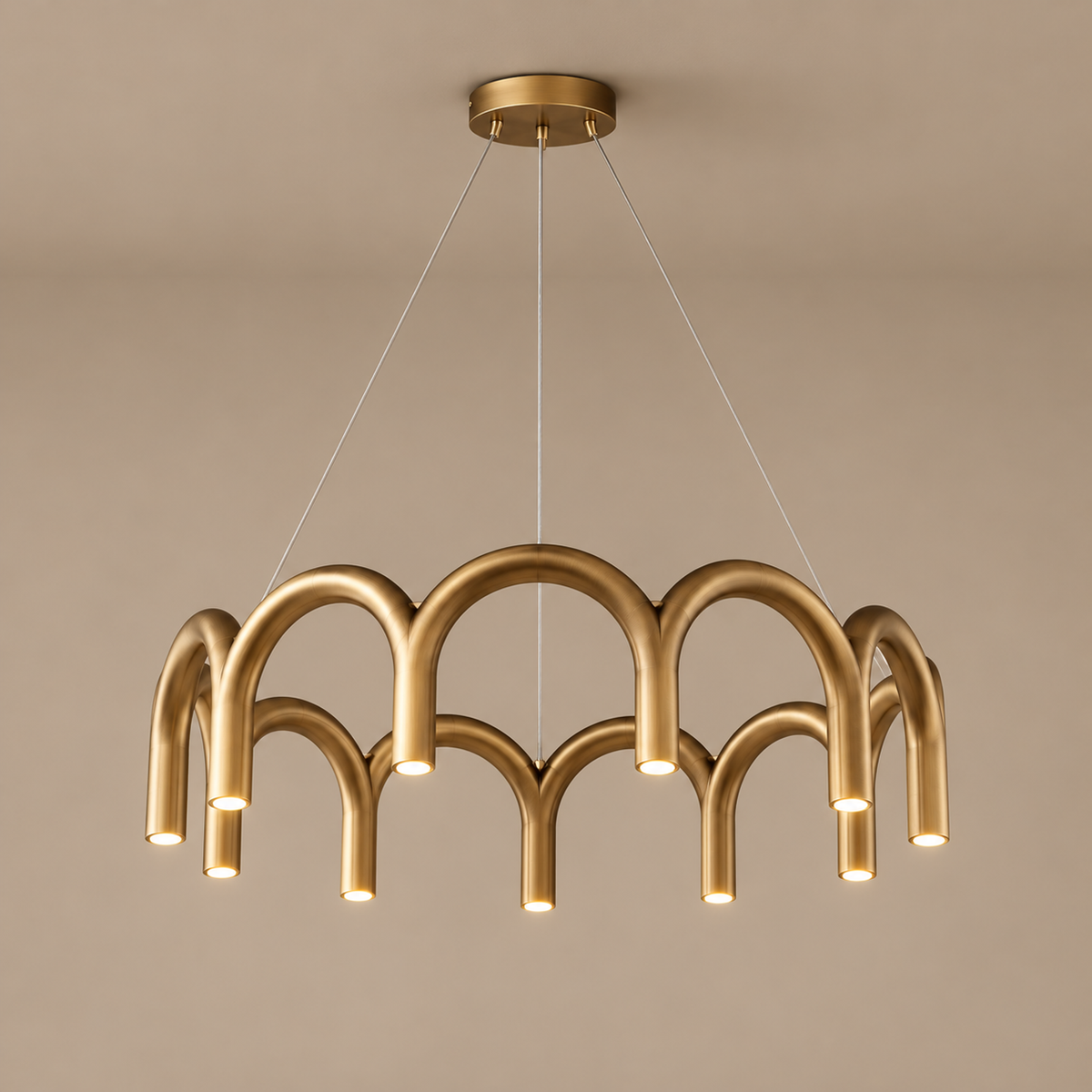 Patinated Brass Arch Chandelier | CLFISH520S