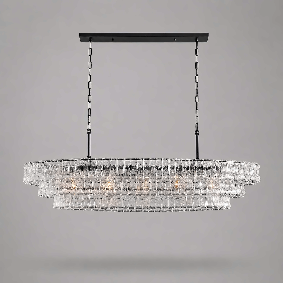 The Verdita Chandelier | Clear Curved Glass | CLND021C