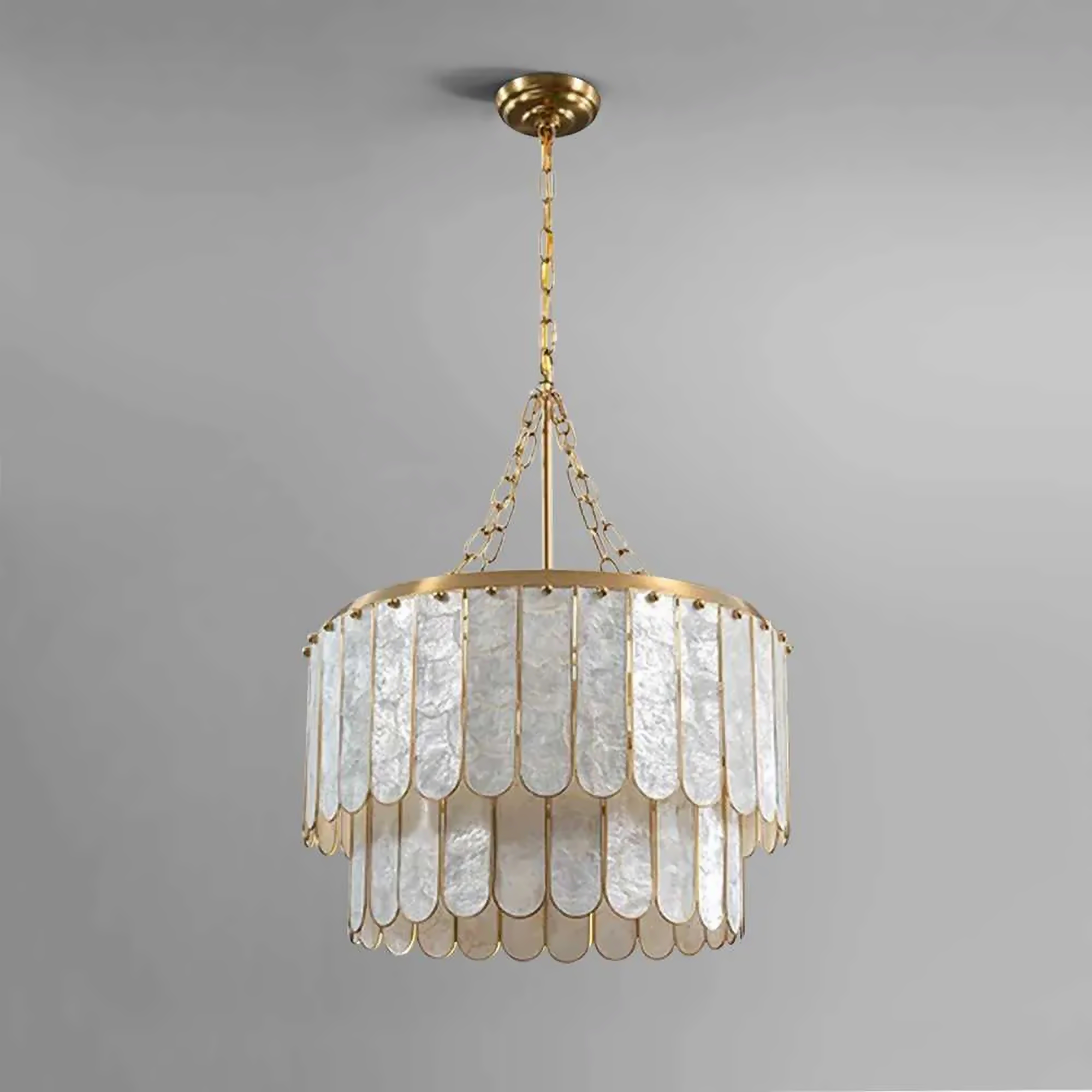 DOUBLE ROUND SHELL CHANDELIER | CLFRT05K