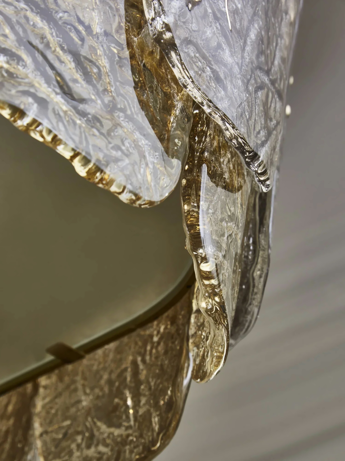 The Nocturne Linear Chandelier | Smoky Art Glass & Brass | CLND008L
