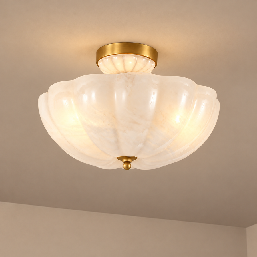 Frosted Glass Bowl Semi-Flush Mount