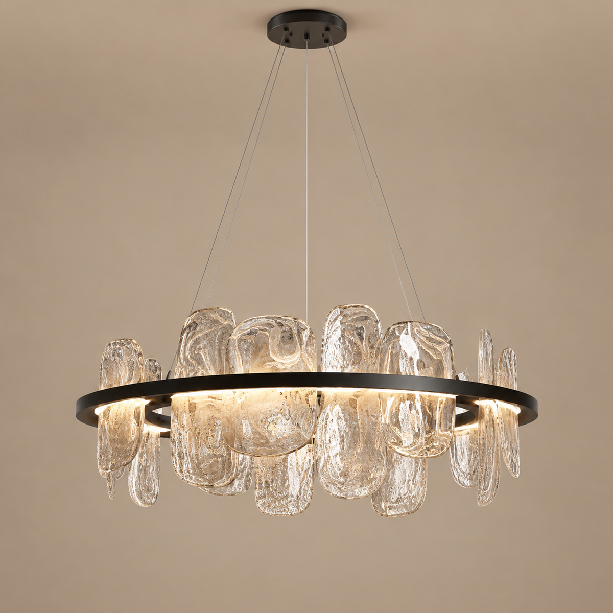 Swirled Glass Halo Chandelier | CLPJS025