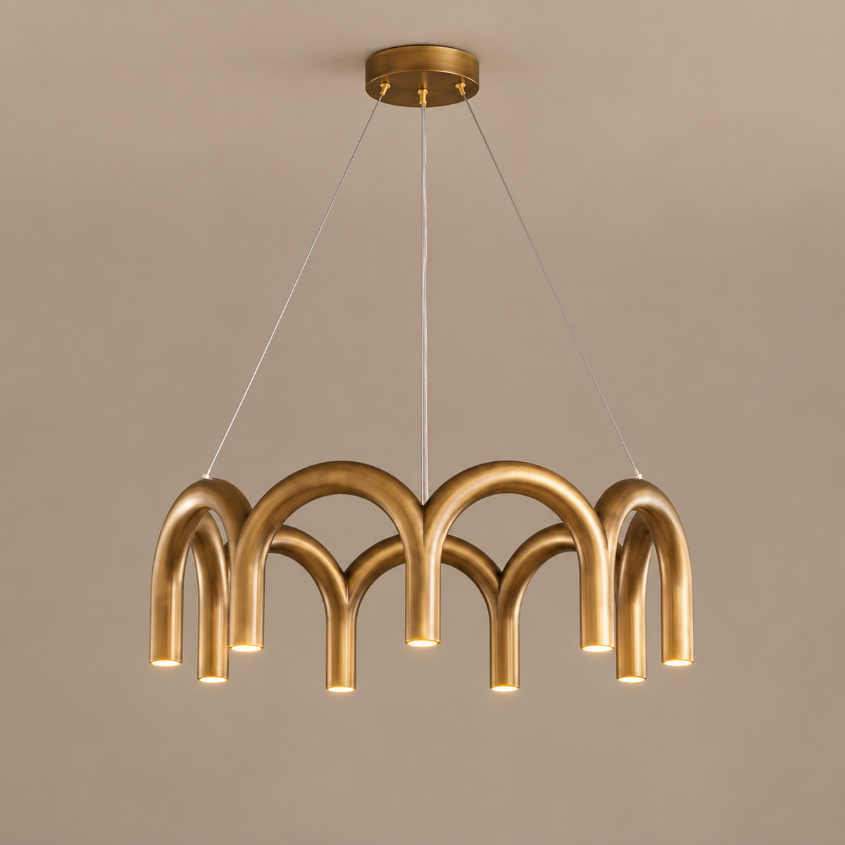 Patinated Brass Arch Chandelier | CLFISH520S