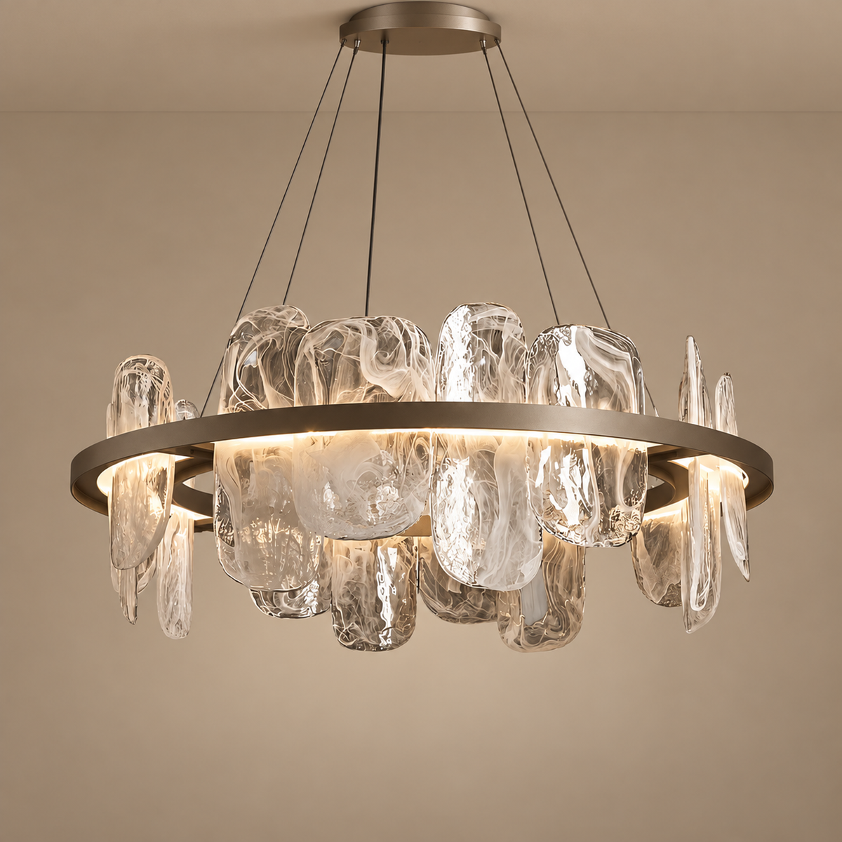 Swirled Glass Halo Chandelier | CLPJS025
