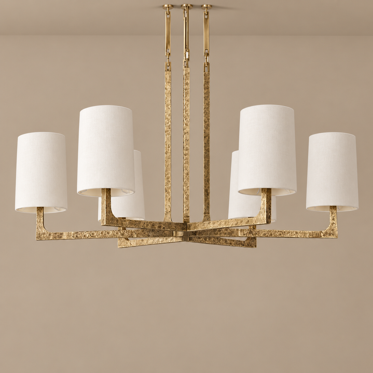 Multi-Arm Chandelier | Brass & Linen | CLPRH29