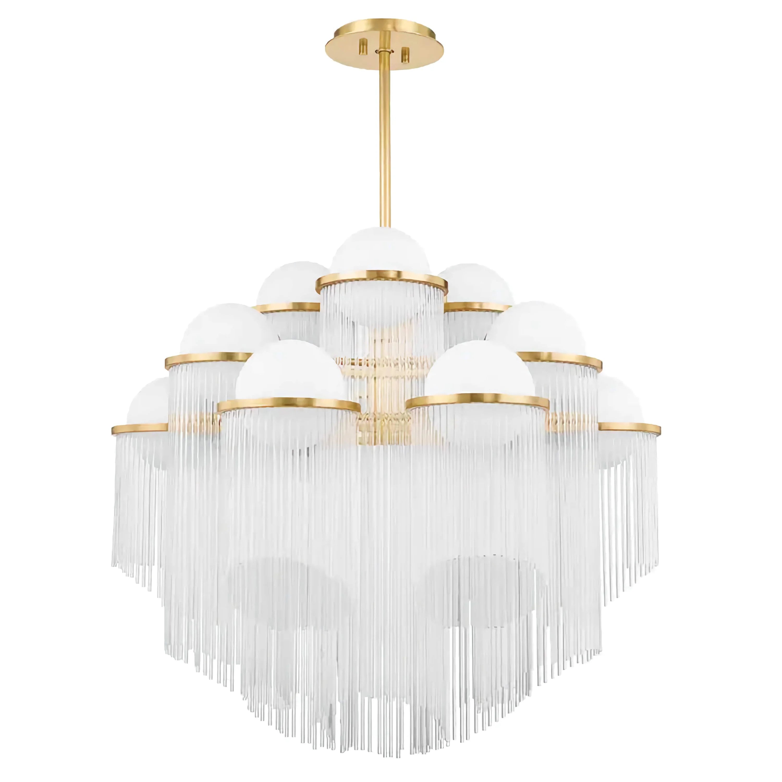Art Deco Chandeliers Unique for Living Room Celestial Glass Copper Finish