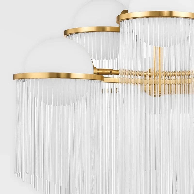 Art Deco Chandeliers - 6-light for Living Room - Celestial Glass Copper Finish