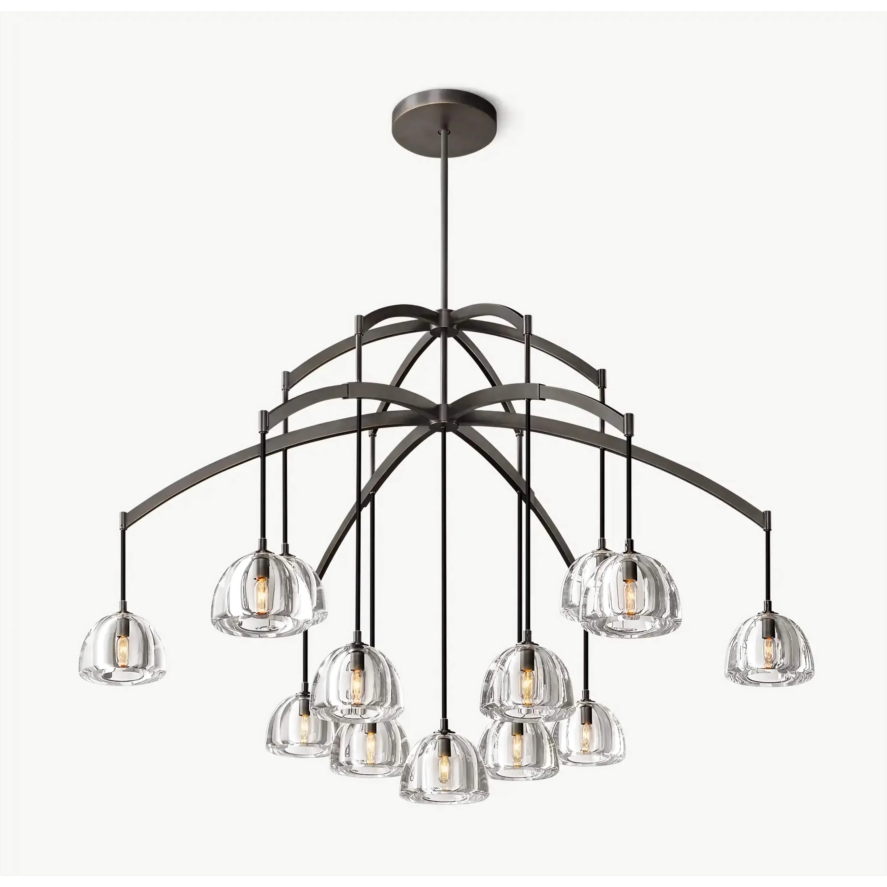 Luxury Chandeliers 13 Lights Ceiling Lamps for Dining Room Black Finish