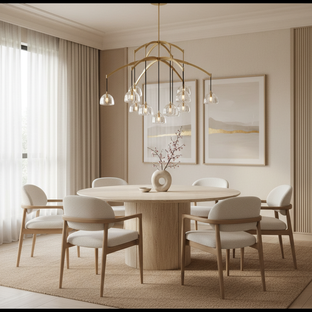 Copper Multi Pendant Chandelier – Modern Glass Arch Dining Room Light Casalolalights Luxury Lamps for Interior Designers