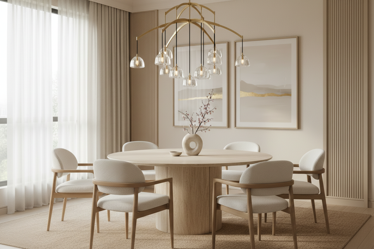 Copper Multi Pendant Chandelier – Modern Glass Arch Dining Room Light Casalolalights Luxury Lamps for Interior Designers