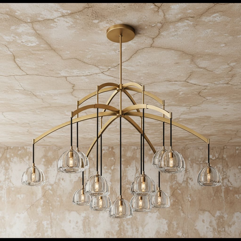 Copper Multi Pendant Chandelier – Modern Glass Arch Dining Room Light Casalolalights Luxury Lamps for Interior Designers