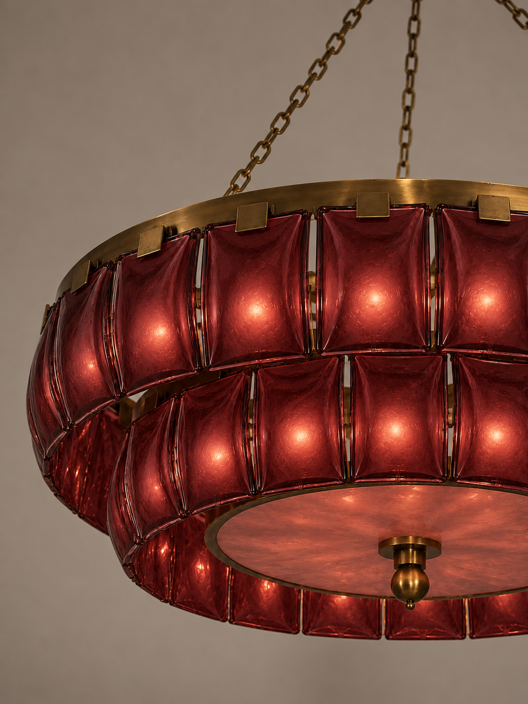 THE PATRI CHANDELIER | HAND-POURED AMBER GLASS & ANTIQUE BRASS | CL-SGAB-80