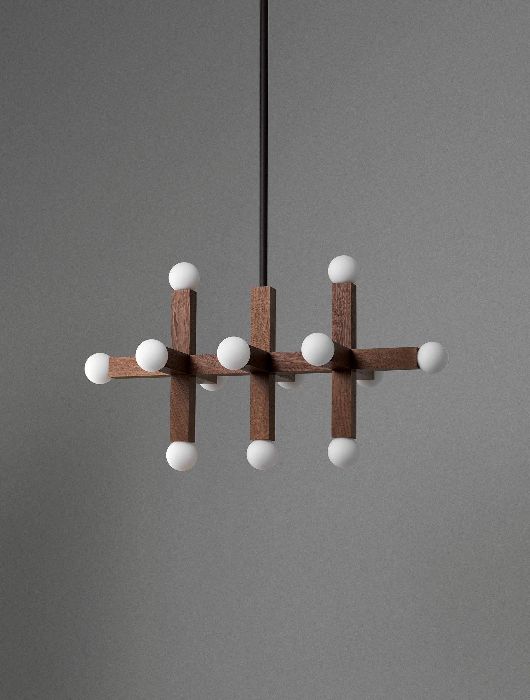 Modern Hanging Lamps - Union 3 Wood Chandelier for Dining Room Living Kitchen Island - Chandeliers