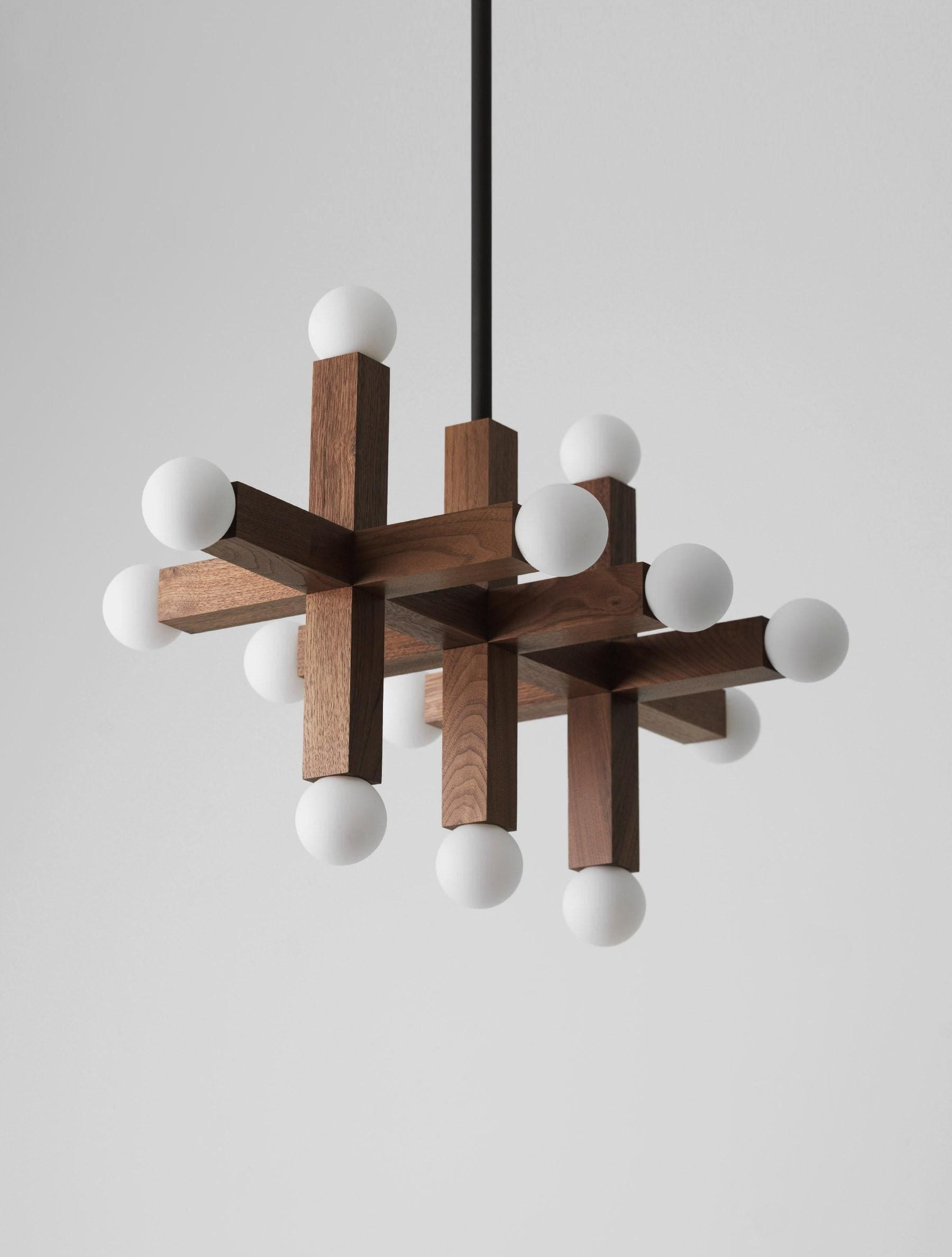 Modern Hanging Lamps - Union 3 Wood Chandelier for Dining Room Living Kitchen Island - Chandeliers