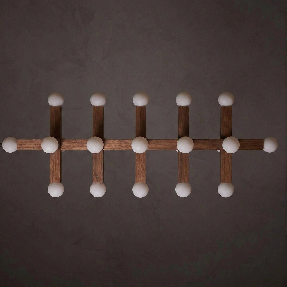 Walnut & Opal Glass Chandelier | 20-light Modular Wood-beam Japandi Modern Dining Loft Casalolalights Luxury Lamps