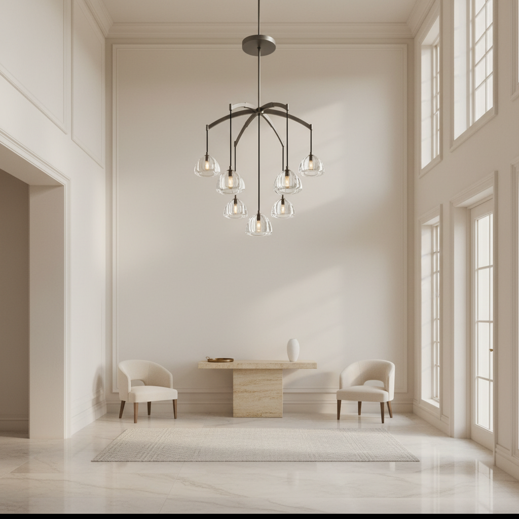 Black Luxury Copper Multi Pendant Chandelier – Modern Glass Arch Dining Room Light Casalolalights Luxury Lamps