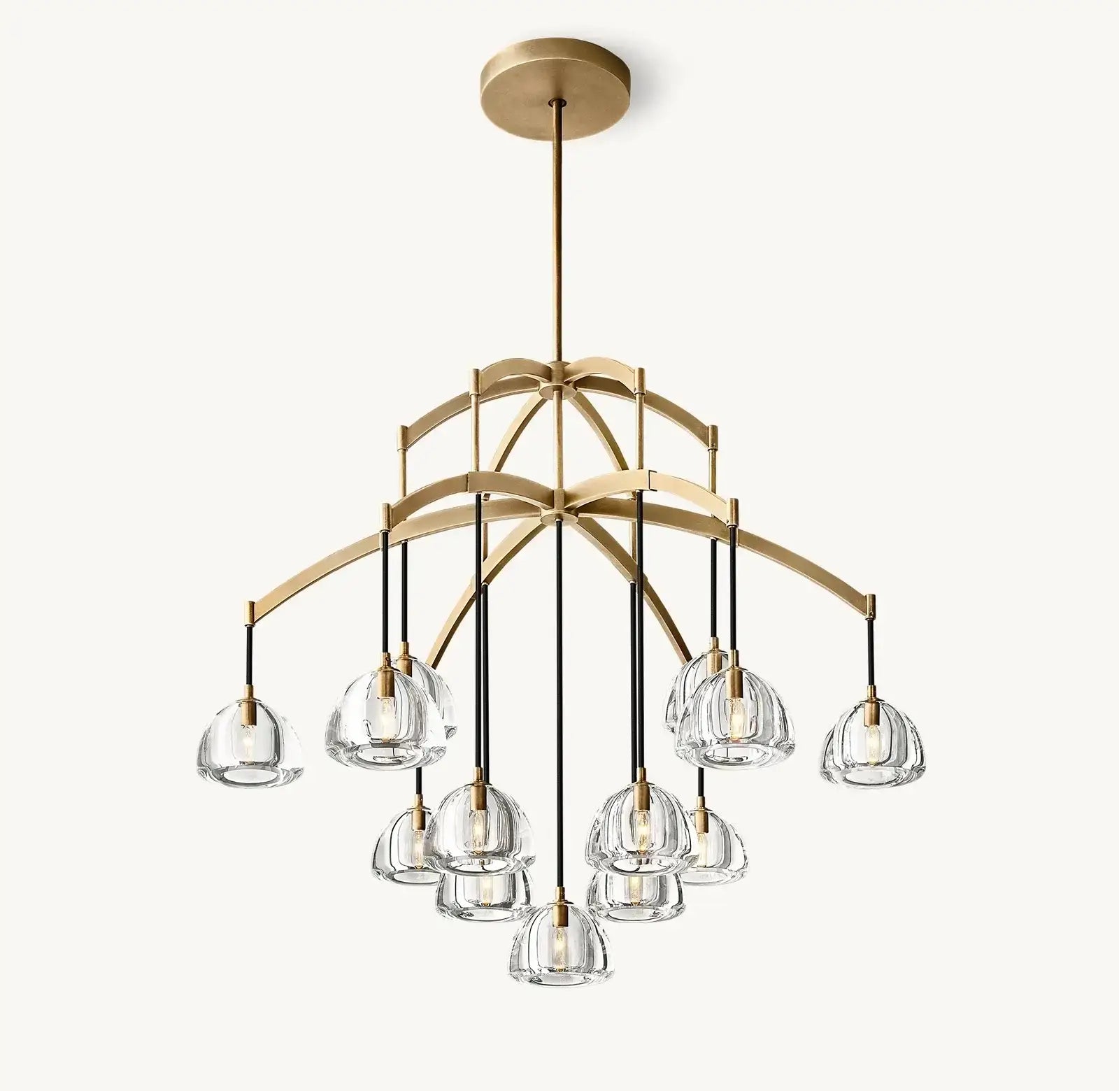 Luxury Chandeliers - 9 Lights Ceiling Lamps for Dining Room - Copper Finish