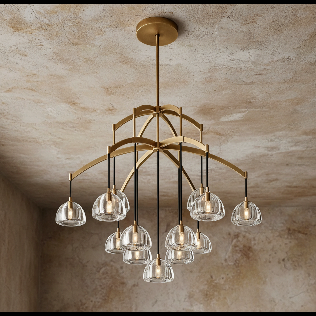 Luxury Copper Glass Pendant Chandelier – Modern Multi Light Fixtures Casalolalights Luxury Lamps for Interior Designers