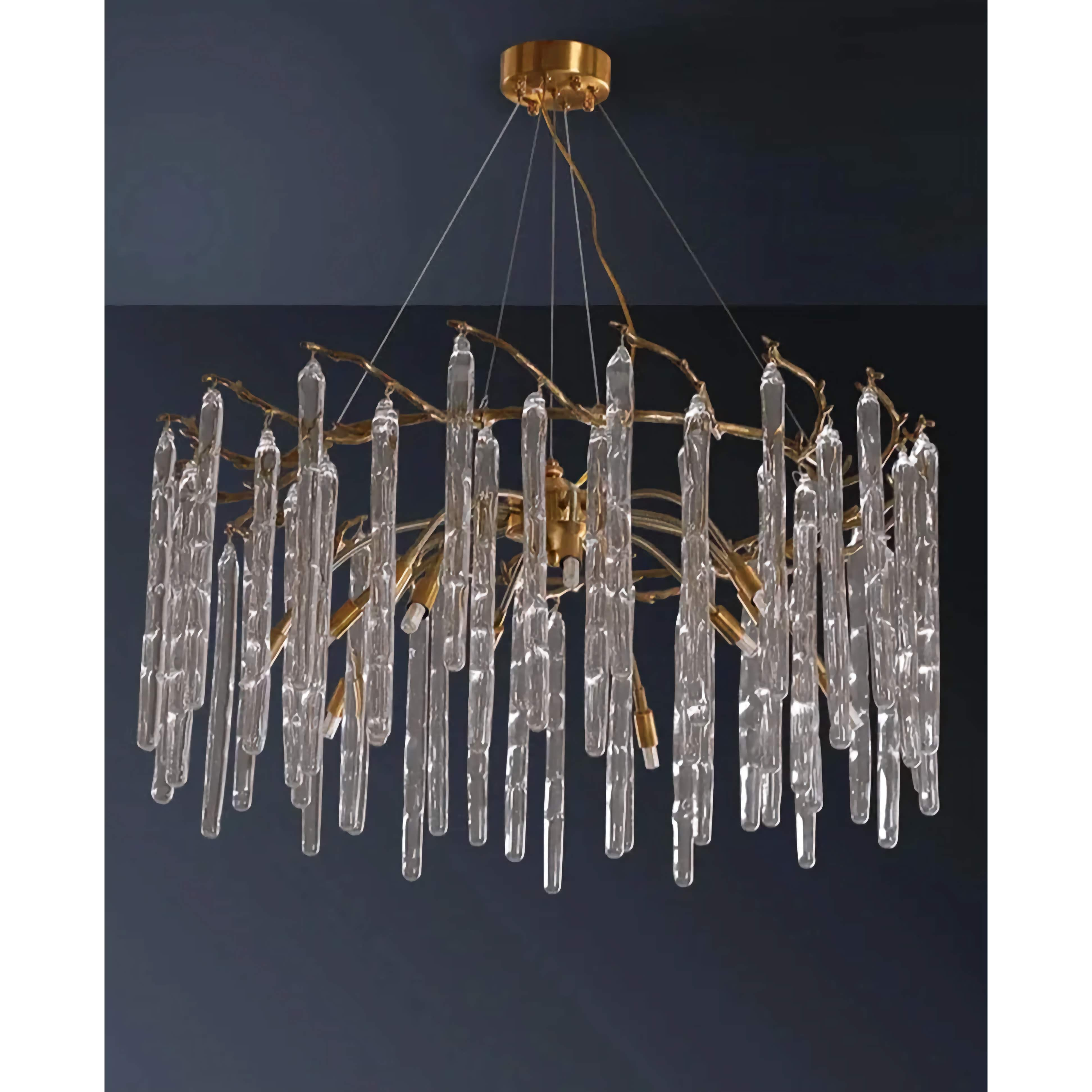 AURORA CLEAR CRYSTAL GOLD CHANDELIER