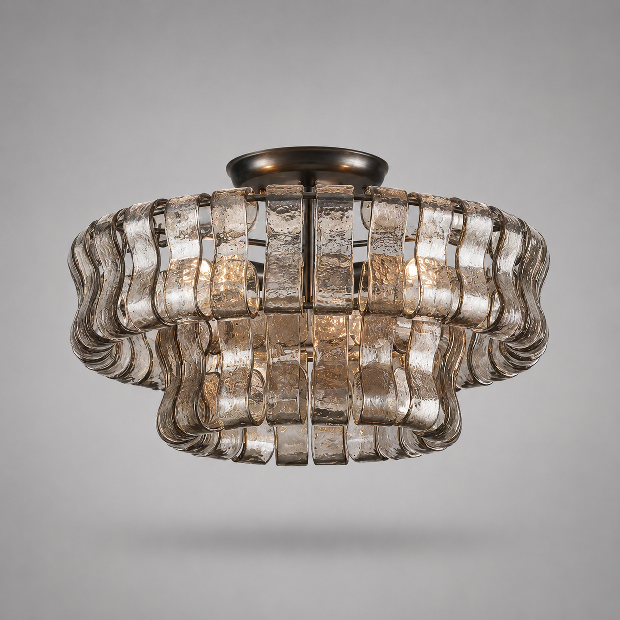 The Arcadia Chandelier | Curved Glass Panels | CLND029