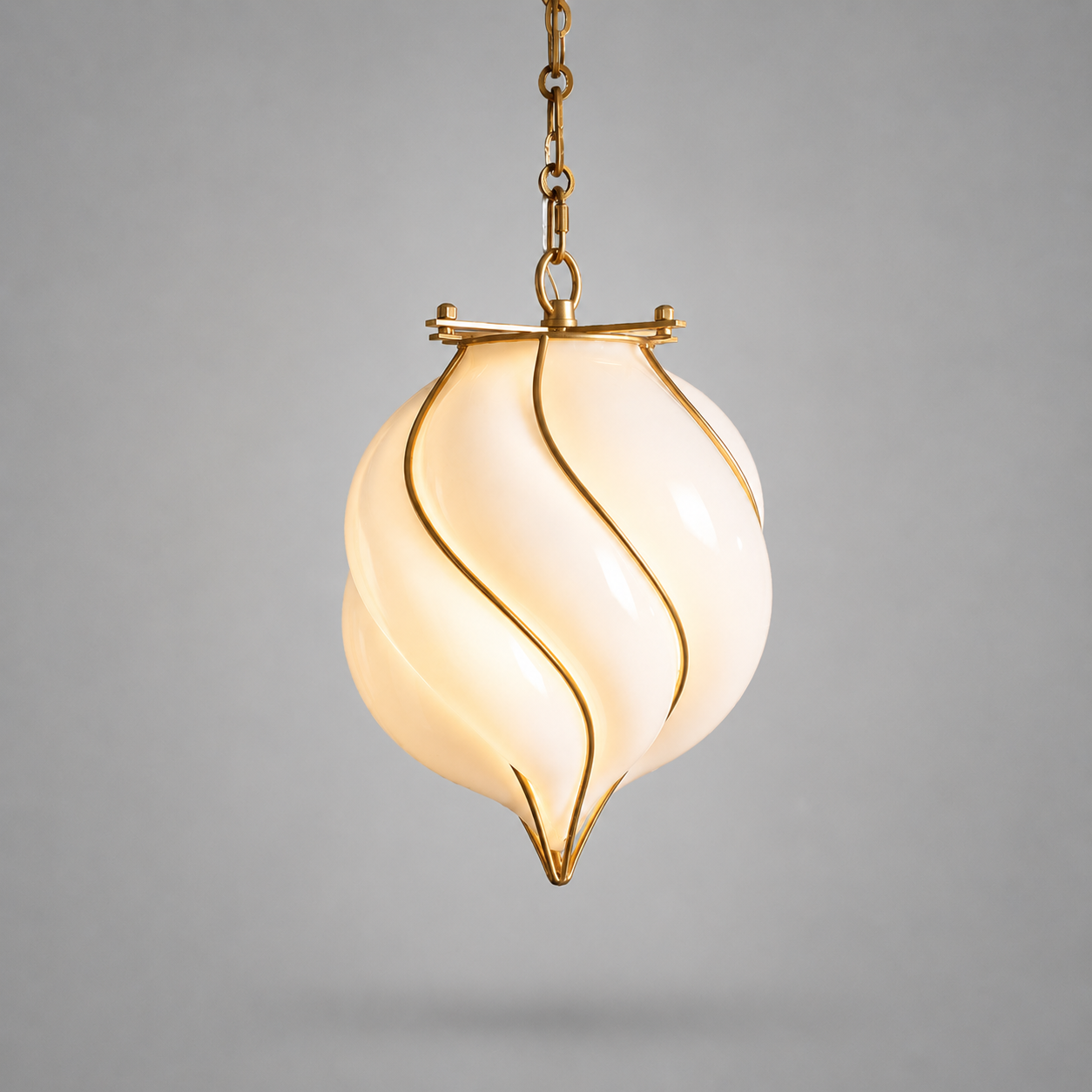 The Belluno Lantern | Glass & Brass Pendant | CLND038