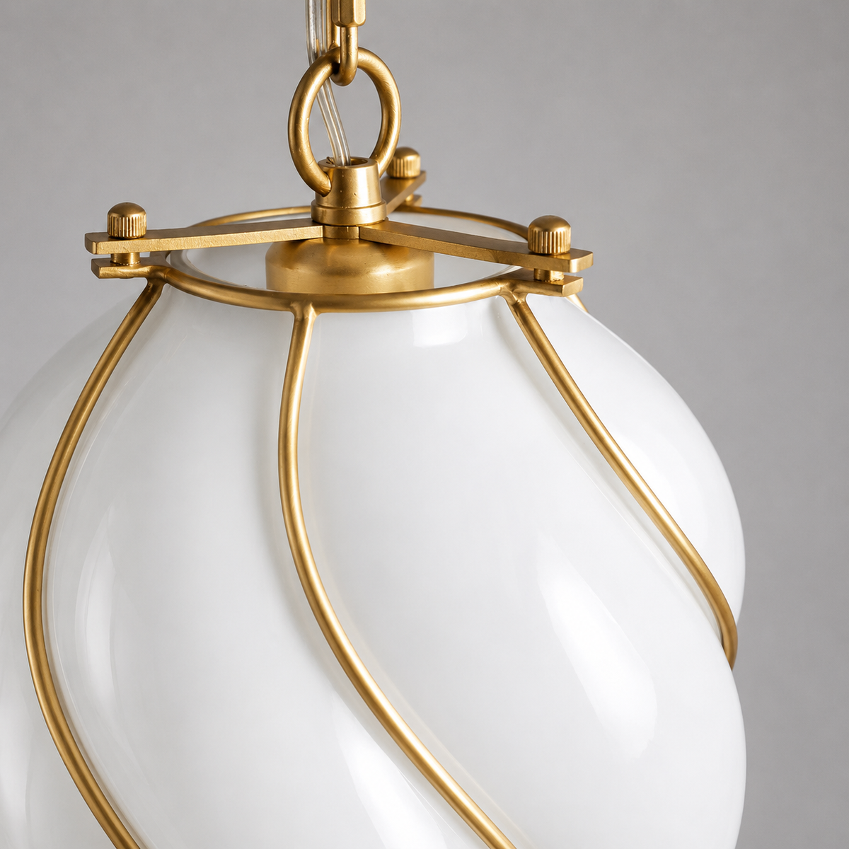 The Belluno Lantern | Glass & Brass Pendant | CLND038