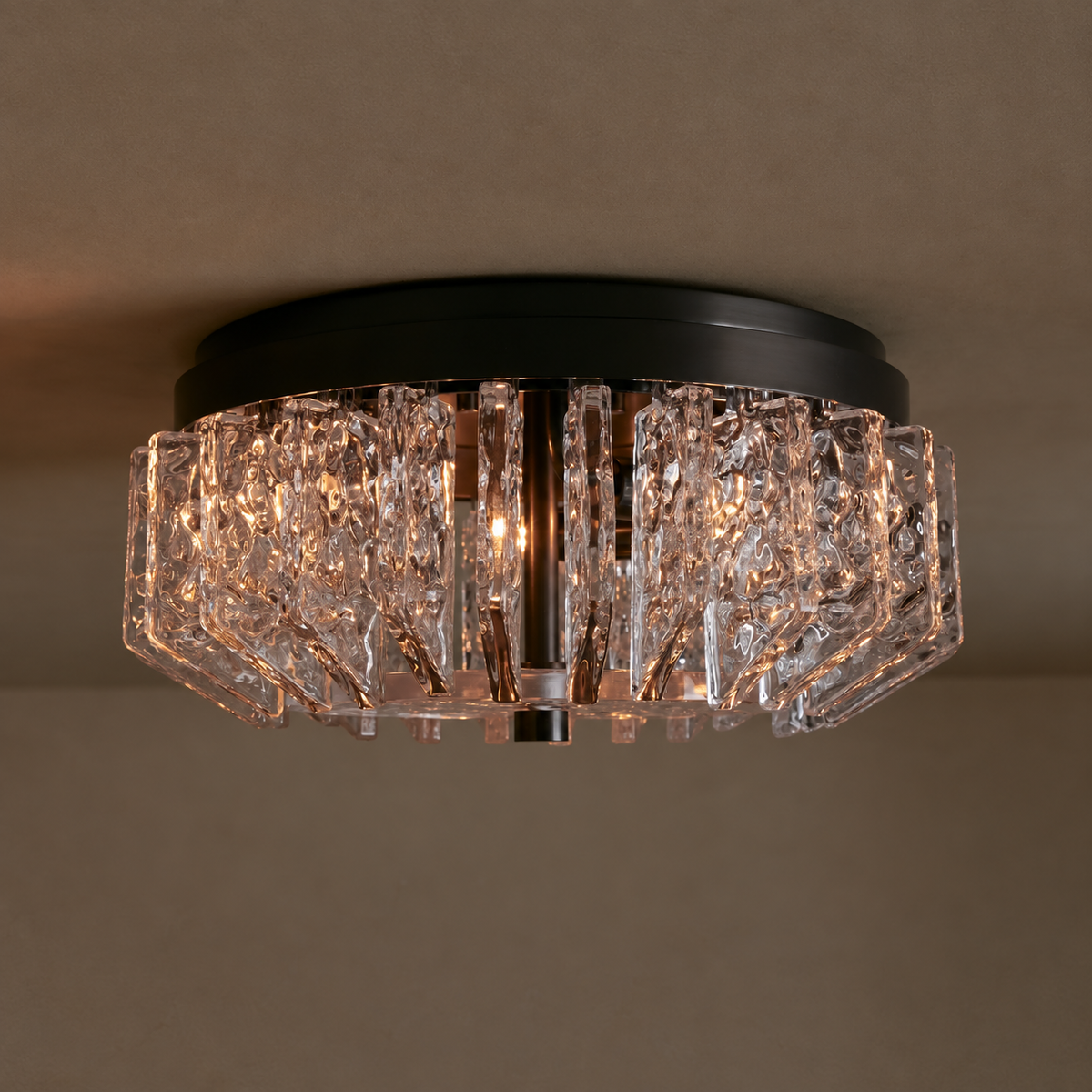 VETRO NERO FLUSH MOUNT | FLUTED GLASS & STAINLESS STEEL | CLVN150BK