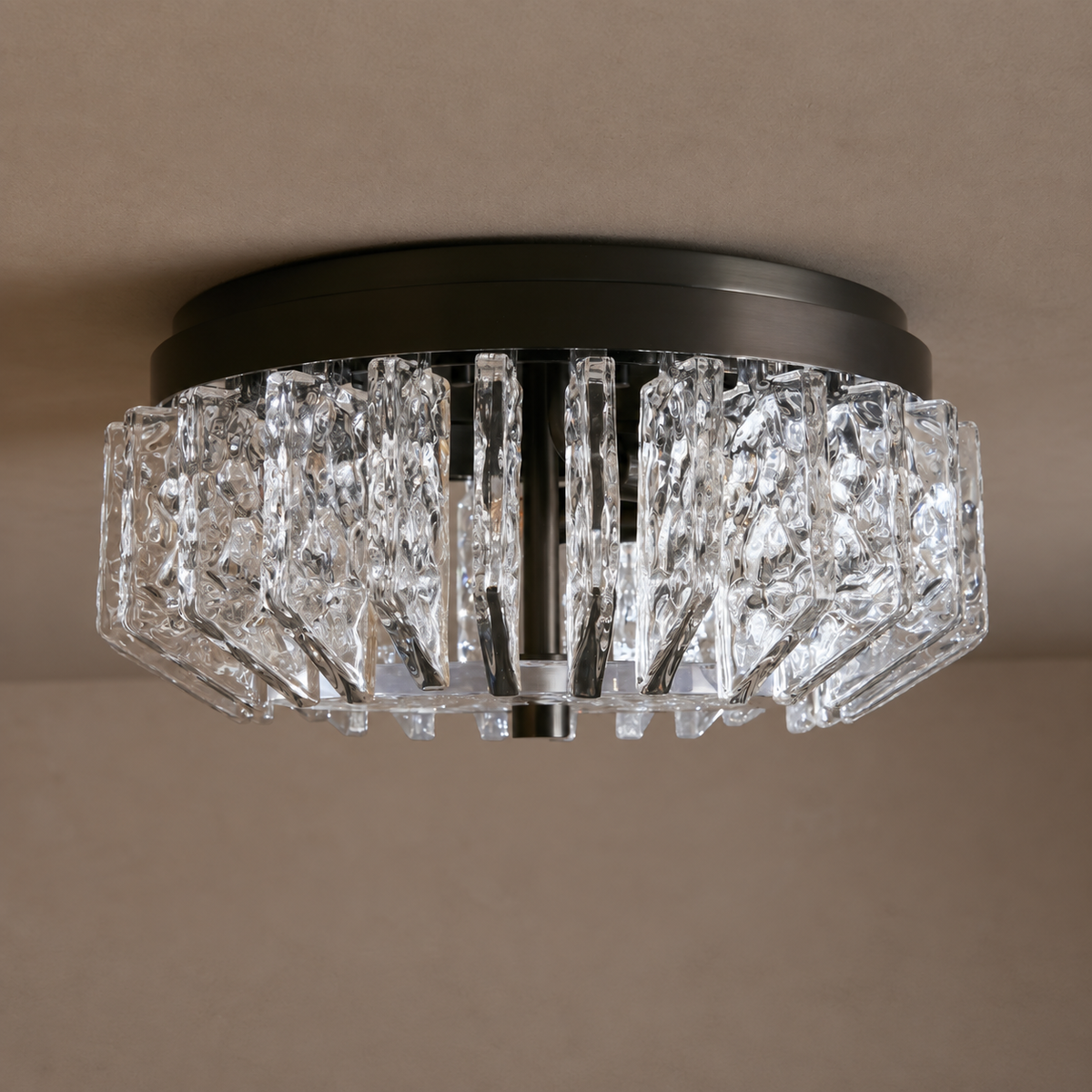 VETRO NERO FLUSH MOUNT | FLUTED GLASS & STAINLESS STEEL | CLVN150BK