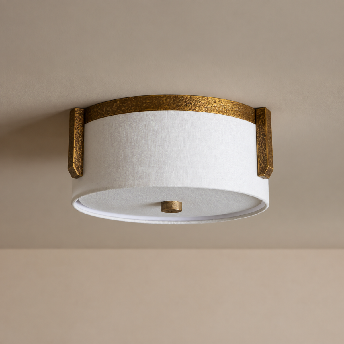 LINO LINEN FLUSH MOUNT | ANTIQUE BRASS | CLLIN130AB