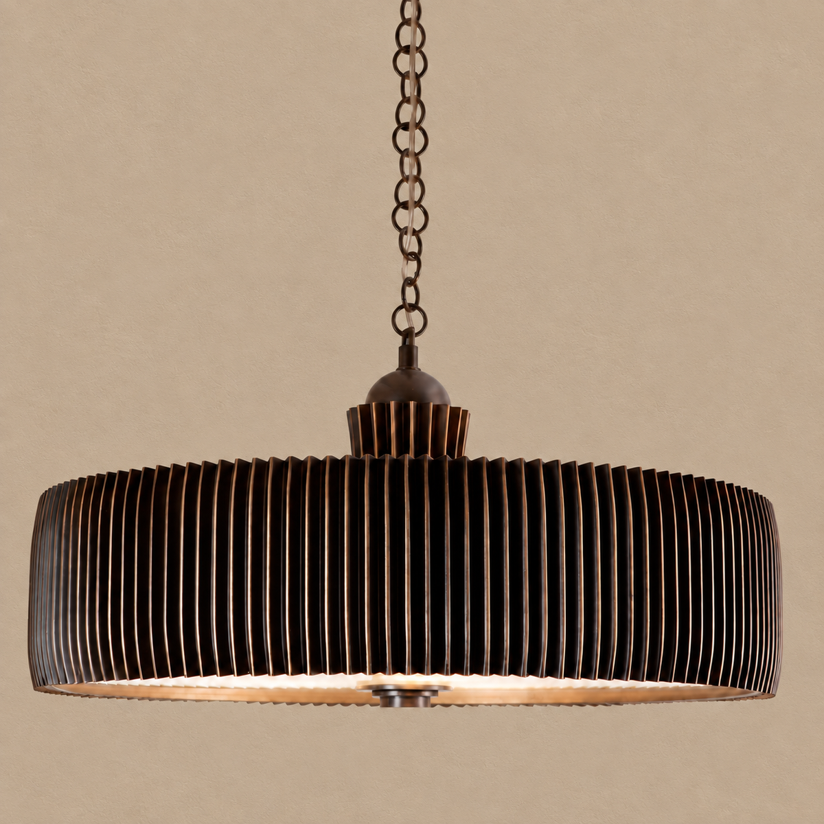 Piega Pleated Metal Drum Chandelier | CLPG032SS