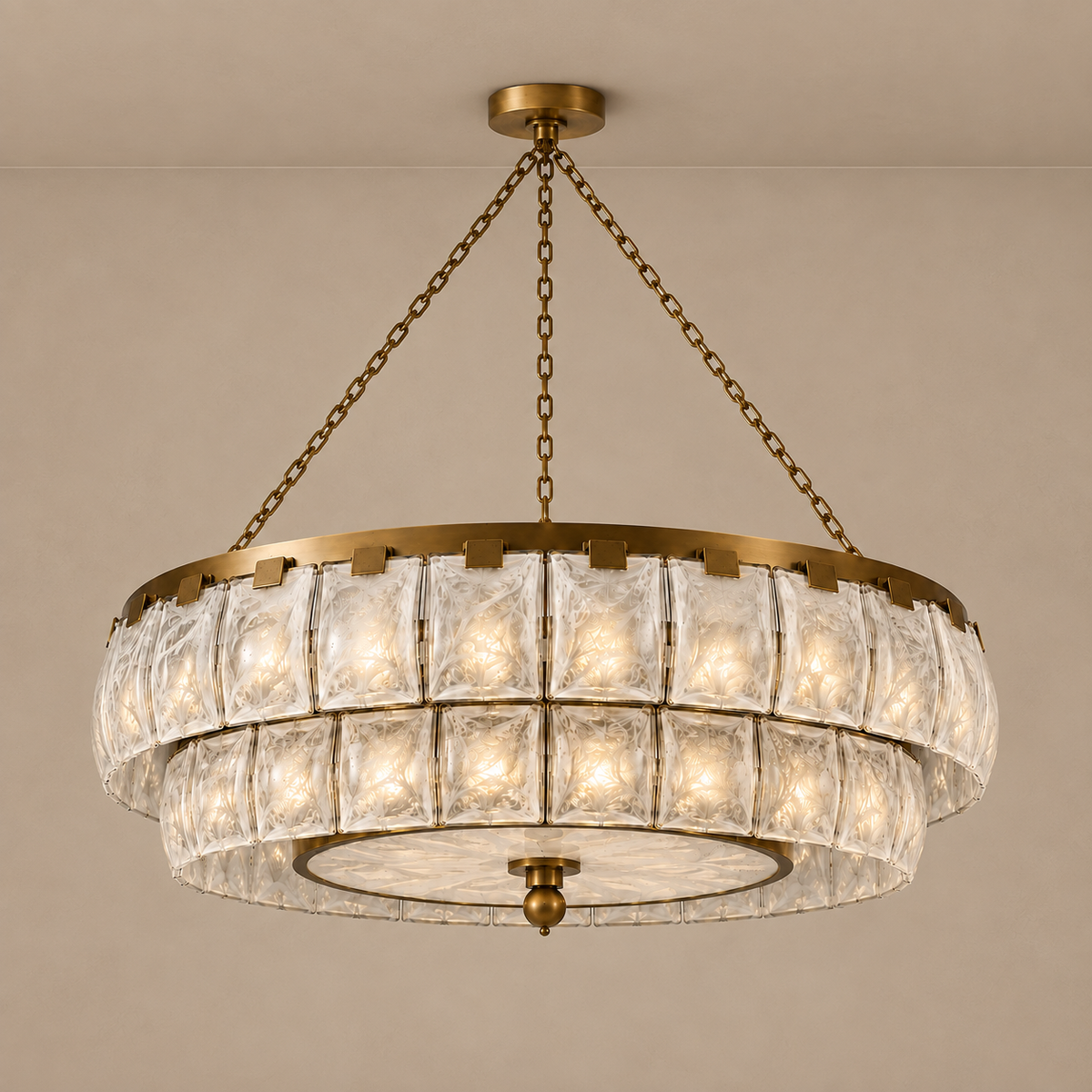 Patri Chandelier | Swirled White Glass | CL-SGAB-81